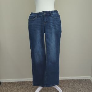 New York And Company Dark Blue Straight Leg Women's Jeans, 6p